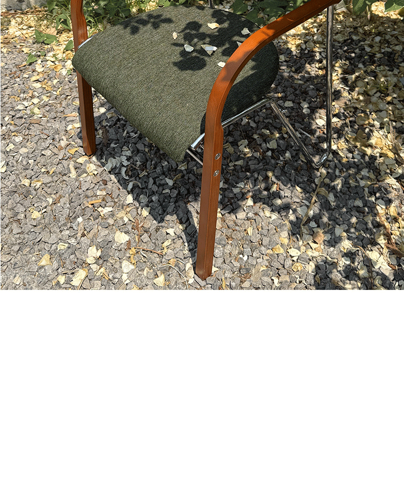 Nordic Light Luxury High-End Home Designer Chair with Solid Wood Armrests, Soft Cushion, Simple Casual Backrest Stool