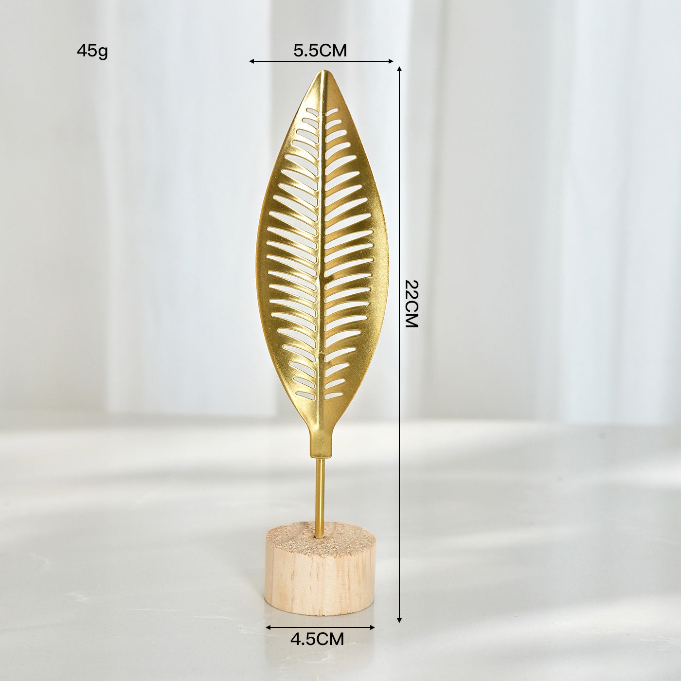 Nordic Style Light Luxury Metal Crafts Creative Home Living Room Entrance and Wine Cabinet Decorations Iron Art Ginkgo Leaf Ornaments