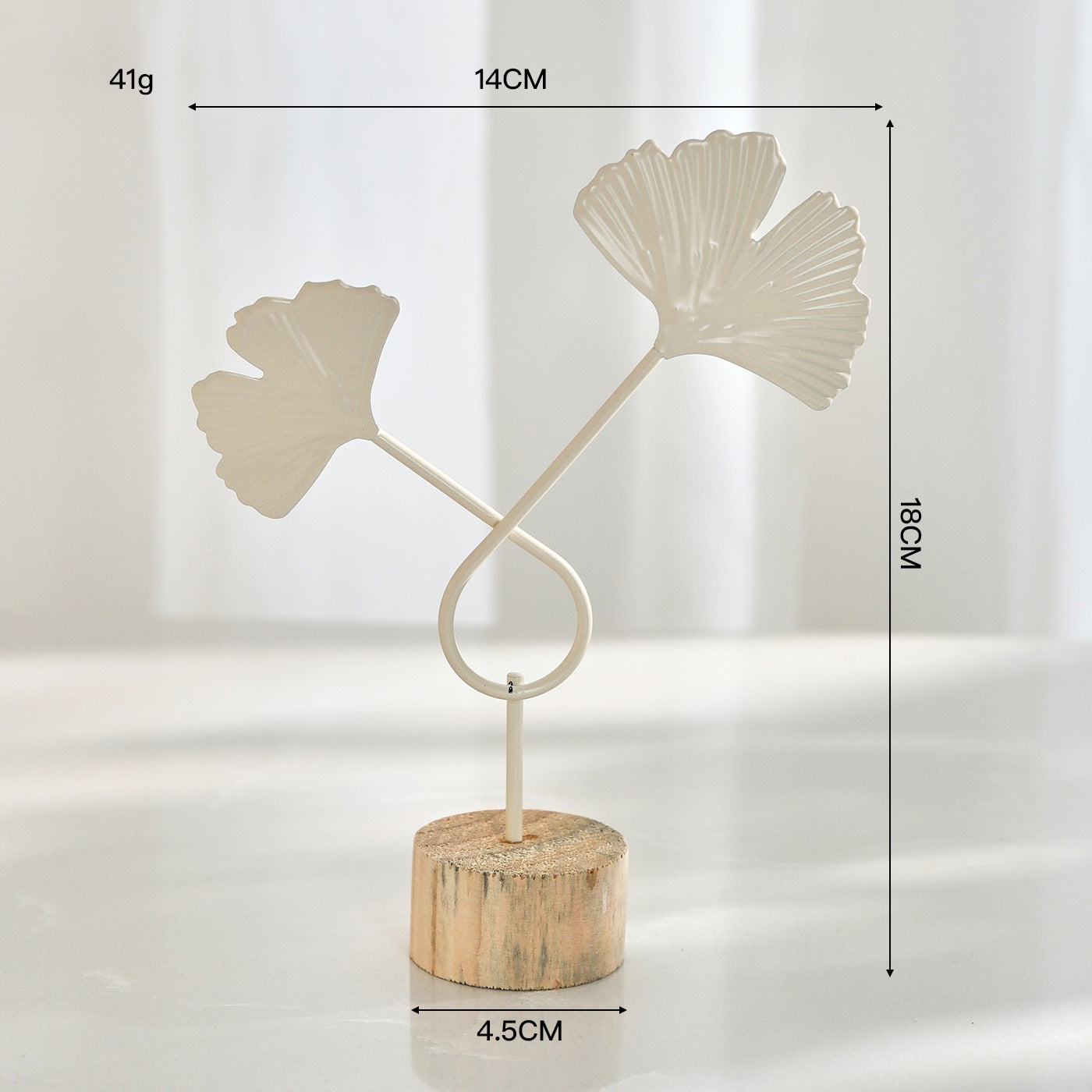 Nordic Style Light Luxury Metal Crafts Creative Home Living Room Entrance and Wine Cabinet Decorations Iron Art Ginkgo Leaf Ornaments