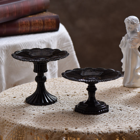 Christmas Vintage Relief Tall Crystal Glass Candle Holder Home Candle Stand Base Romantic Candlelight Dinner Photo