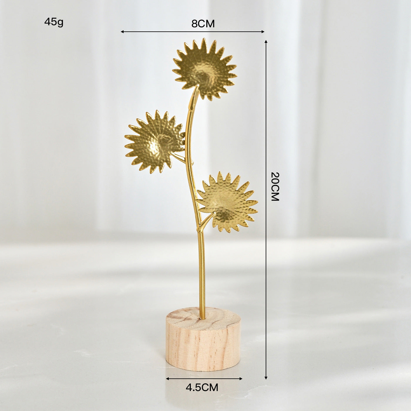 Nordic Style Light Luxury Metal Crafts Creative Home Living Room Entrance and Wine Cabinet Decorations Iron Art Ginkgo Leaf Ornaments