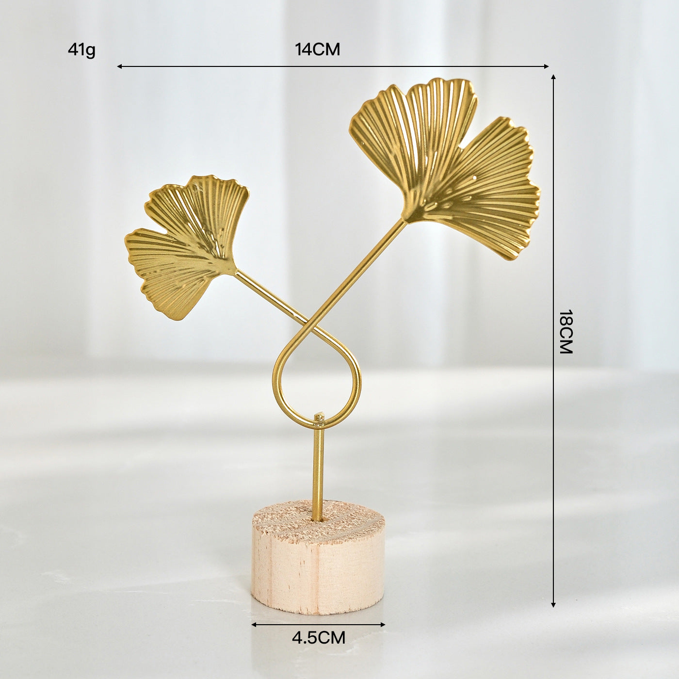Nordic Style Light Luxury Metal Crafts Creative Home Living Room Entrance and Wine Cabinet Decorations Iron Art Ginkgo Leaf Ornaments