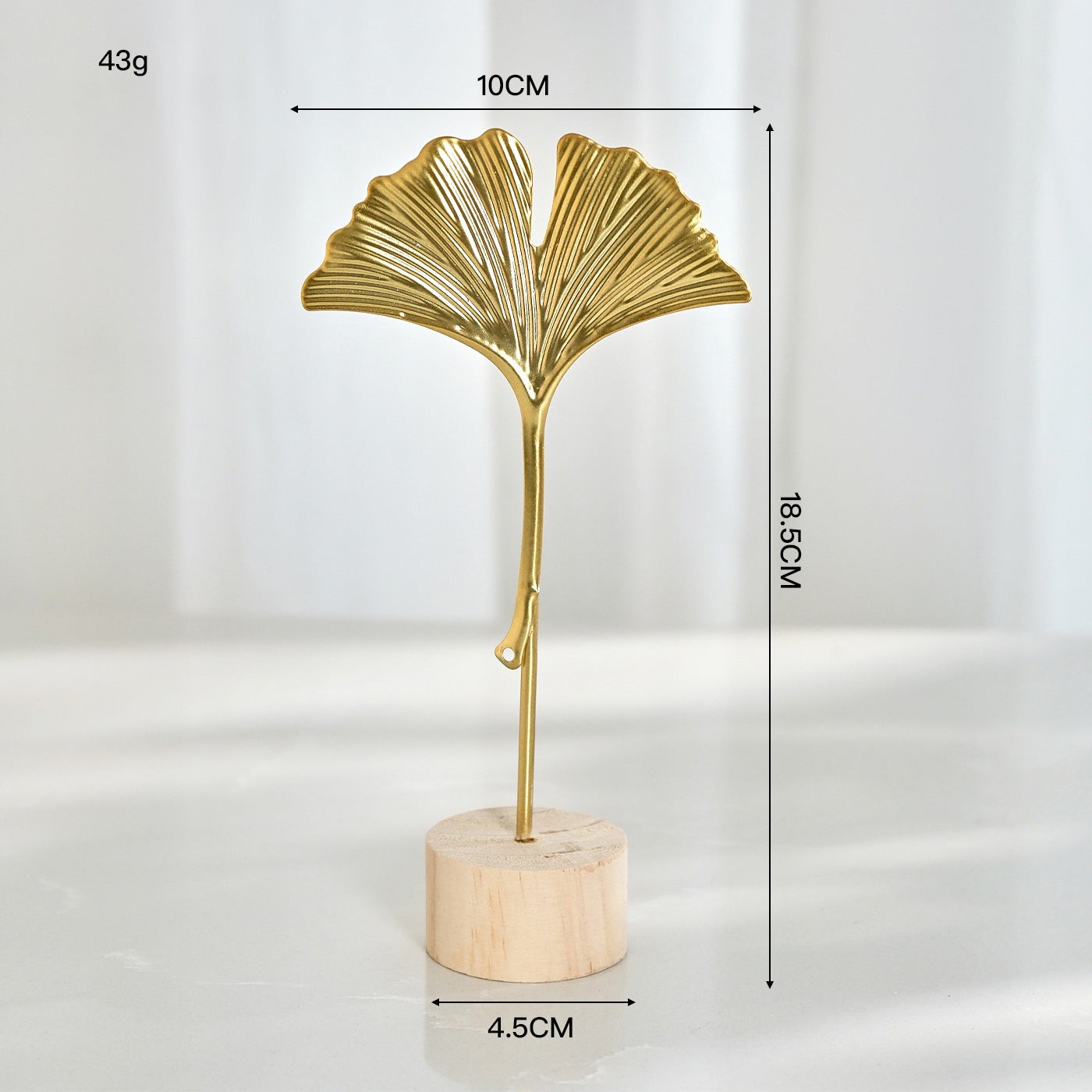 Nordic Style Light Luxury Metal Crafts Creative Home Living Room Entrance and Wine Cabinet Decorations Iron Art Ginkgo Leaf Ornaments